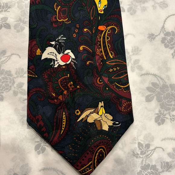 2- 100% Silk Handmade Looney Toons Mania Warner Bros. TIES like new Baseball-Fun - Picture 2 of 9
